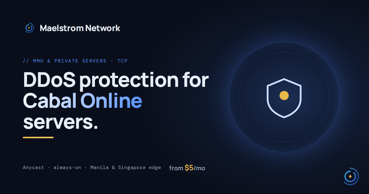 Cabal Online DDoS protection by Maelstrom Network