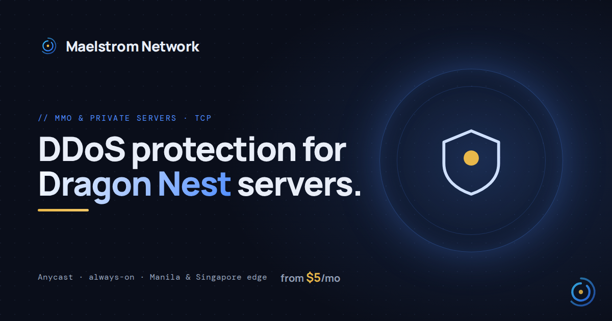 Dragon Nest DDoS protection by Maelstrom Network