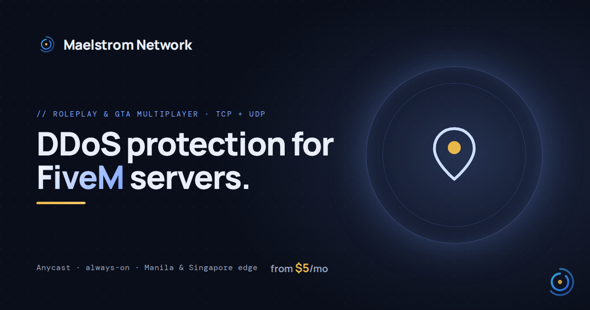 FiveM DDoS protection by Maelstrom Network
