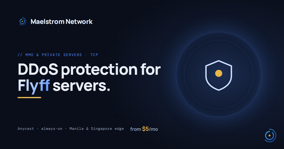 Flyff DDoS protection by Maelstrom Network