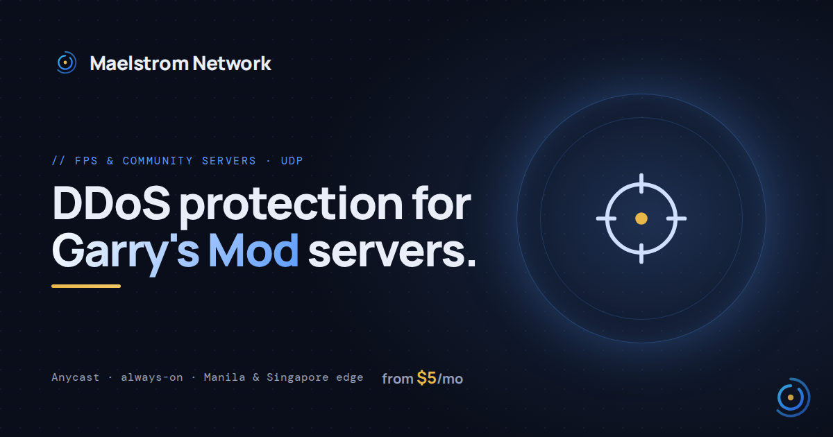 Garry's Mod DDoS protection by Maelstrom Network