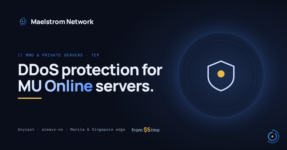 MU Online DDoS protection by Maelstrom Network