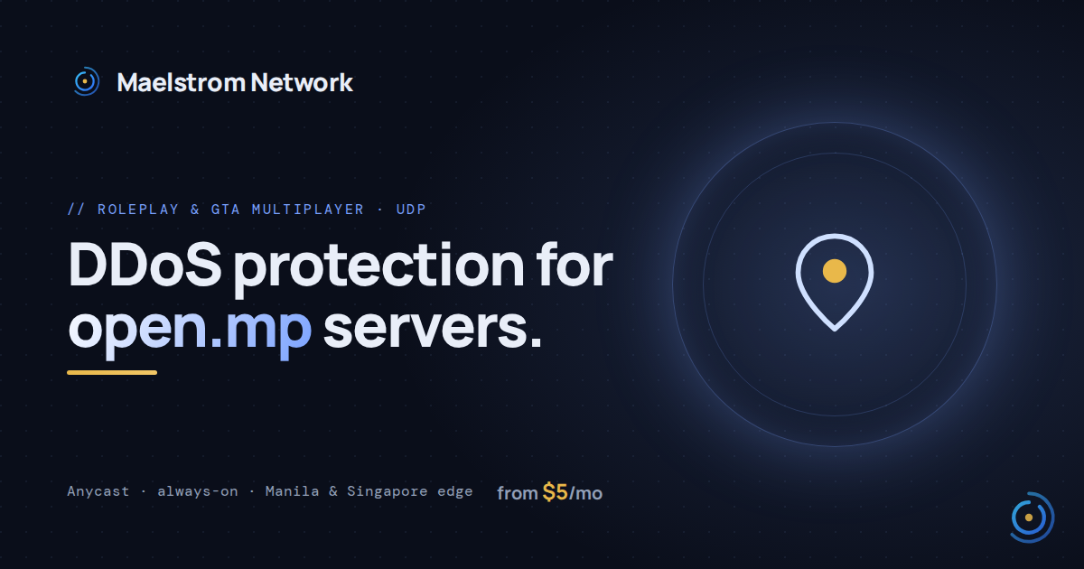 open.mp DDoS protection by Maelstrom Network