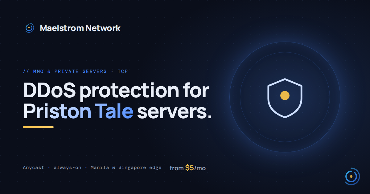 Priston Tale DDoS protection by Maelstrom Network