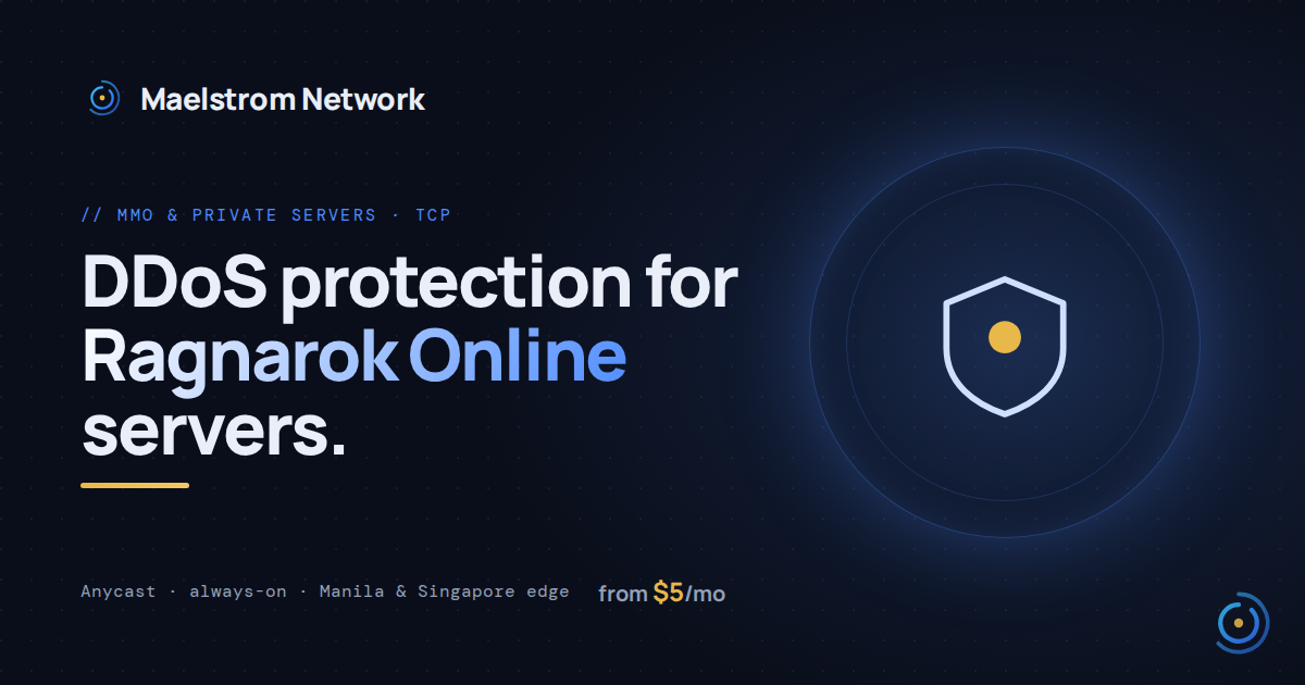 Ragnarok Online DDoS protection by Maelstrom Network