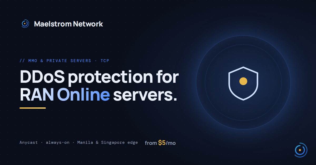 RAN Online DDoS protection by Maelstrom Network