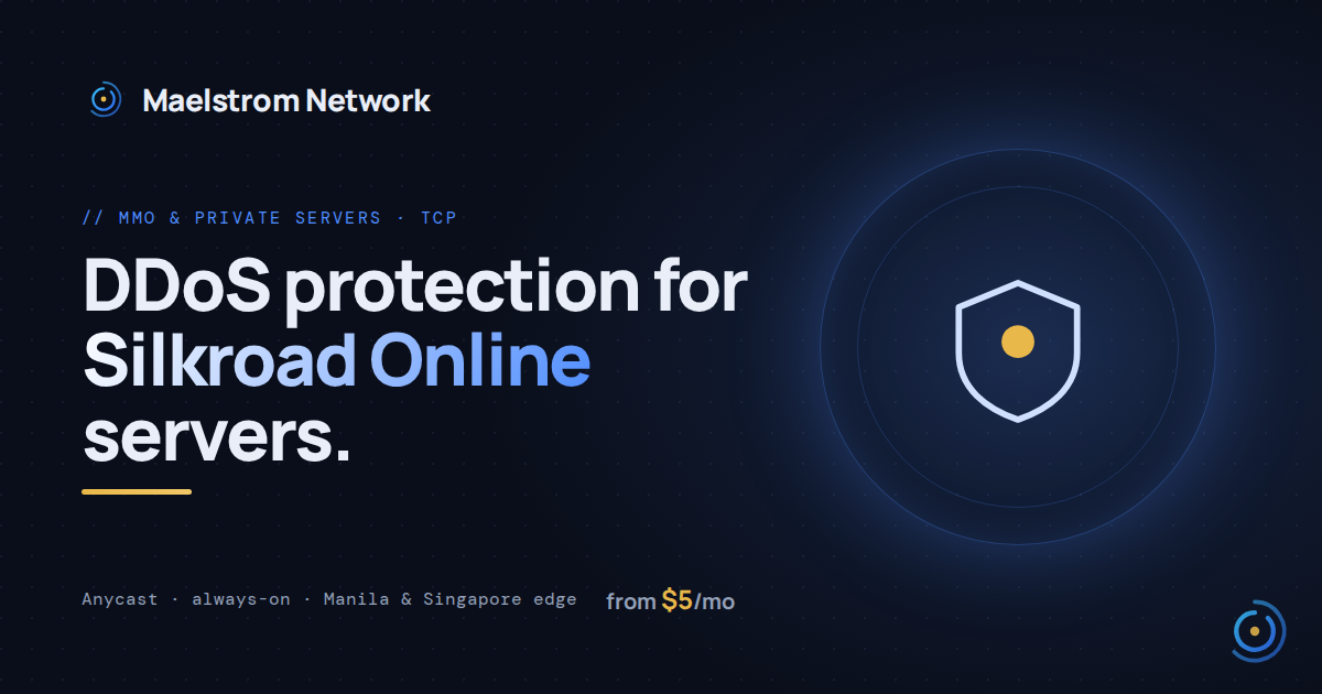 Silkroad Online DDoS protection by Maelstrom Network