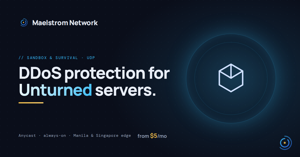 Unturned DDoS protection by Maelstrom Network